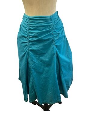 Charlotte Russe Teal Gathered Circle Skirt 9 Lightweight Y2K Fairy Boho Hippie